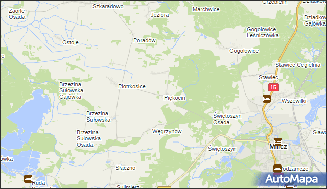 mapa Piękocin, Piękocin na mapie Targeo