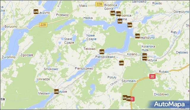 mapa Pierszczewko, Pierszczewko na mapie Targeo