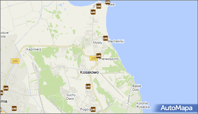 mapa Pierwoszyno, Pierwoszyno na mapie Targeo