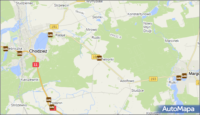 mapa Pietronki, Pietronki na mapie Targeo