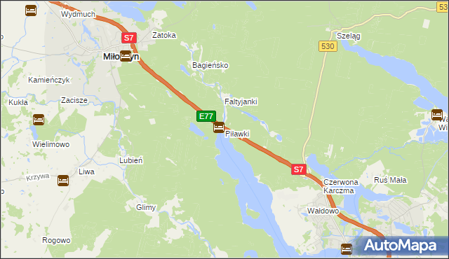 mapa Piławki, Piławki na mapie Targeo