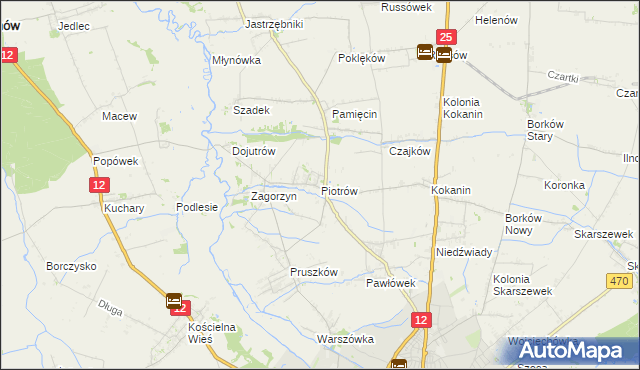 mapa Piotrów gmina Blizanów, Piotrów gmina Blizanów na mapie Targeo