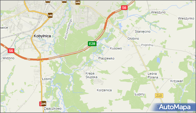 mapa Płaszewko, Płaszewko na mapie Targeo