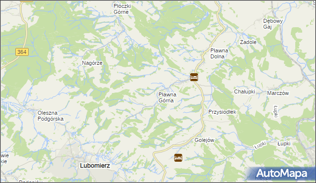 mapa Pławna Górna, Pławna Górna na mapie Targeo