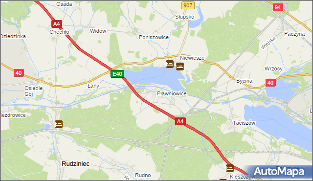mapa Pławniowice, Pławniowice na mapie Targeo