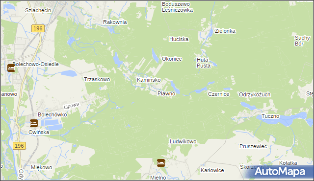 mapa Pławno gmina Murowana Goślina, Pławno gmina Murowana Goślina na mapie Targeo