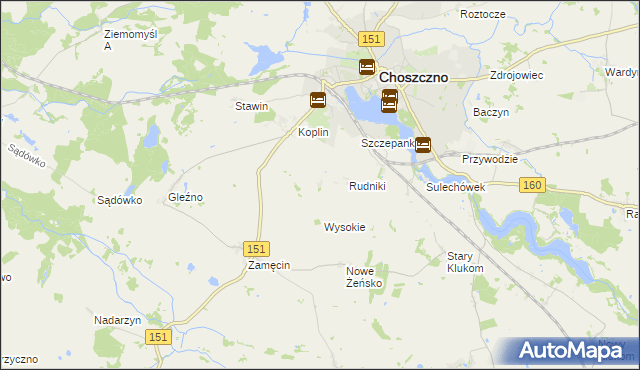 mapa Płoki gmina Choszczno, Płoki gmina Choszczno na mapie Targeo