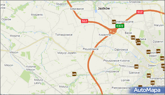 mapa Płouszowice, Płouszowice na mapie Targeo