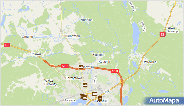 mapa Pluskota, Pluskota na mapie Targeo