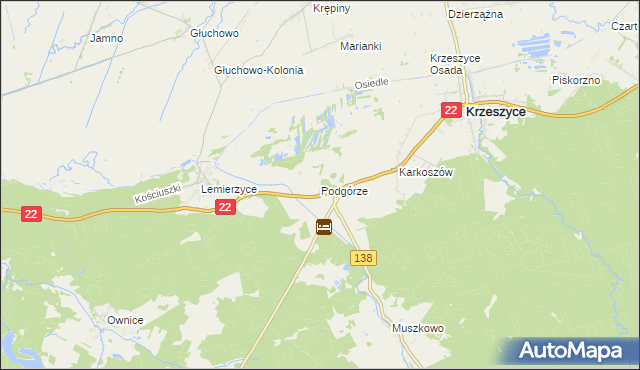 mapa Podgórze gmina Słońsk, Podgórze gmina Słońsk na mapie Targeo