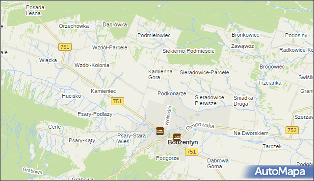 mapa Podkonarze, Podkonarze na mapie Targeo