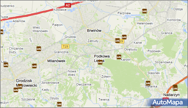 mapa Podkowa Leśna, Podkowa Leśna na mapie Targeo