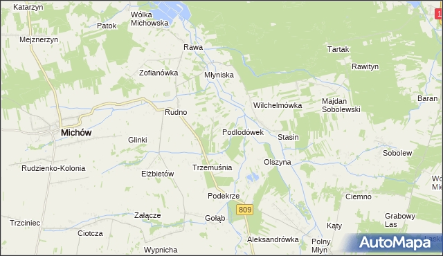 mapa Podlodówek, Podlodówek na mapie Targeo