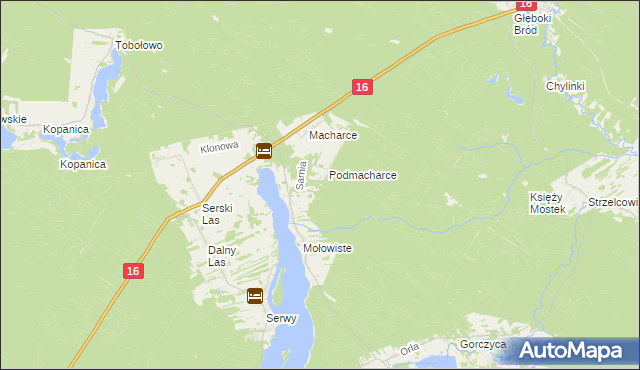 mapa Podmacharce Gajówka, Podmacharce Gajówka na mapie Targeo