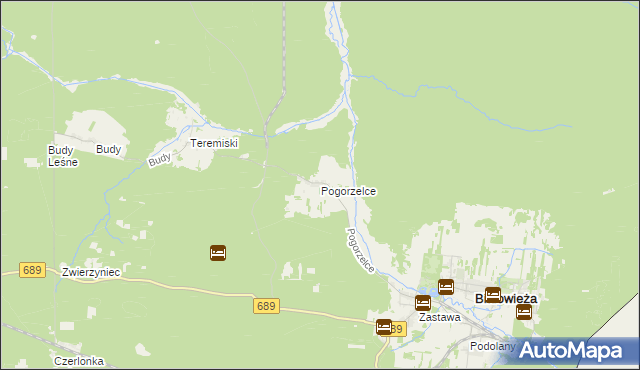 mapa Pogorzelce, Pogorzelce na mapie Targeo