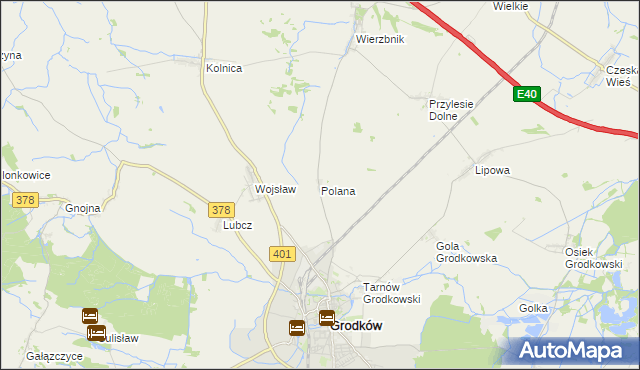 mapa Polana gmina Grodków, Polana gmina Grodków na mapie Targeo