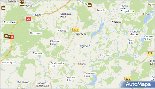 mapa Połęczyno, Połęczyno na mapie Targeo