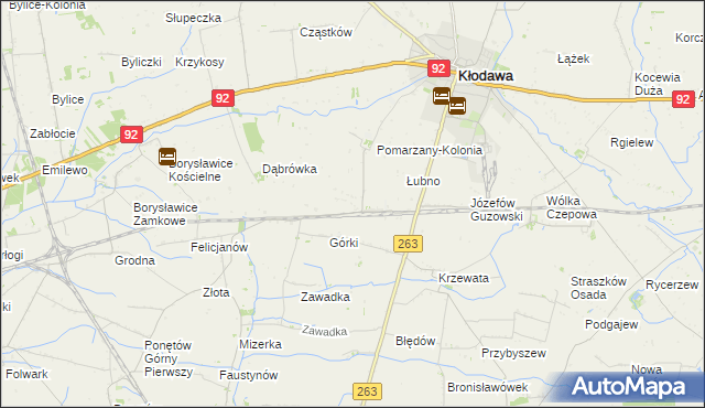 mapa Pomarzany Fabryczne, Pomarzany Fabryczne na mapie Targeo