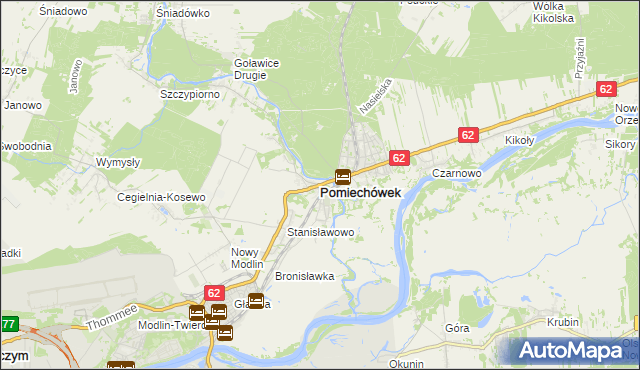 mapa Pomiechówek, Pomiechówek na mapie Targeo