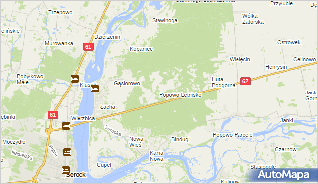 mapa Popowo-Letnisko, Popowo-Letnisko na mapie Targeo