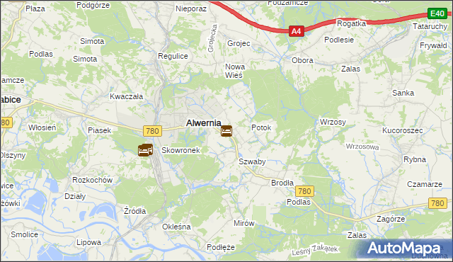 mapa Poręba Żegoty, Poręba Żegoty na mapie Targeo