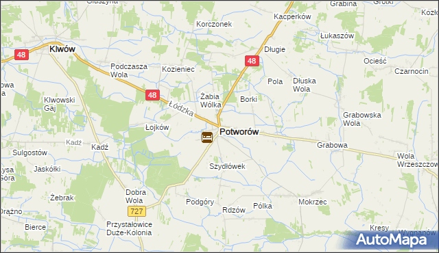 mapa Potworów powiat przysuski, Potworów powiat przysuski na mapie Targeo