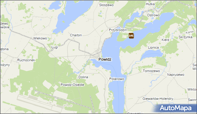 mapa Powidz powiat słupecki, Powidz powiat słupecki na mapie Targeo