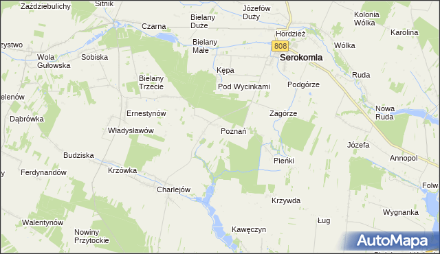 mapa Poznań gmina Serokomla, Poznań gmina Serokomla na mapie Targeo
