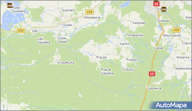 mapa Pracze, Pracze na mapie Targeo