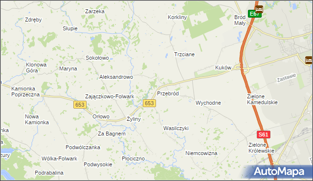 mapa Przebród, Przebród na mapie Targeo