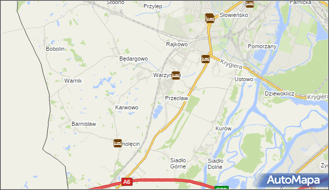 mapa Przecław gmina Kołbaskowo, Przecław gmina Kołbaskowo na mapie Targeo