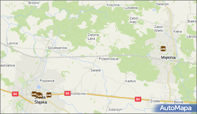 mapa Przedmoście gmina Środa Śląska, Przedmoście gmina Środa Śląska na mapie Targeo