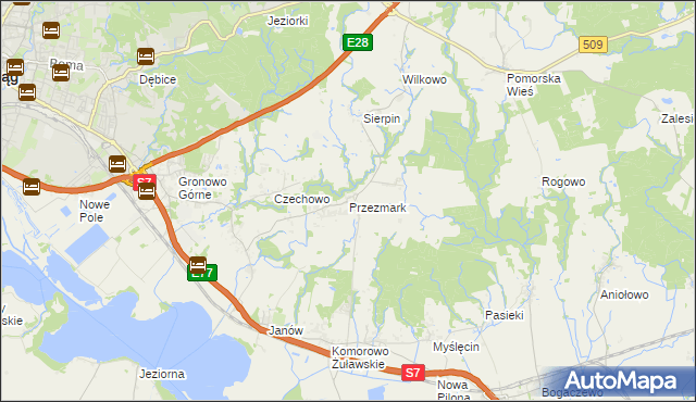 mapa Przezmark gmina Elbląg, Przezmark gmina Elbląg na mapie Targeo