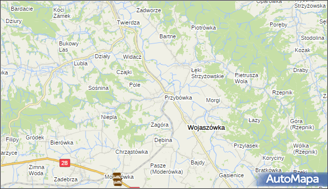 mapa Przybówka, Przybówka na mapie Targeo