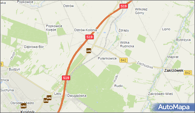 mapa Pułankowice, Pułankowice na mapie Targeo