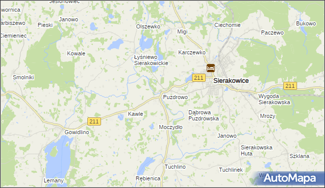 mapa Puzdrowo, Puzdrowo na mapie Targeo