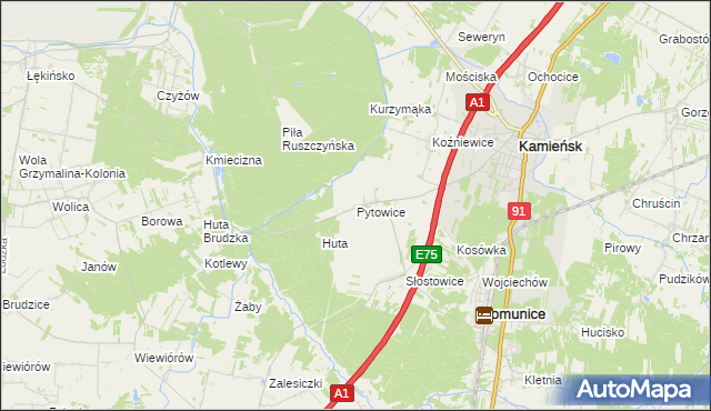 mapa Pytowice, Pytowice na mapie Targeo