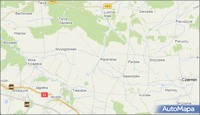 mapa Racendów, Racendów na mapie Targeo