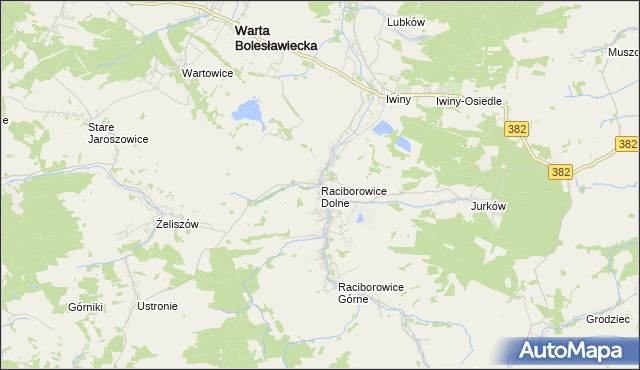 mapa Raciborowice Dolne, Raciborowice Dolne na mapie Targeo