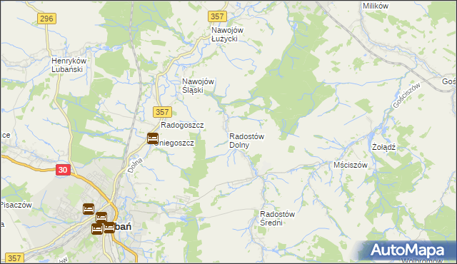 mapa Radostów Dolny, Radostów Dolny na mapie Targeo