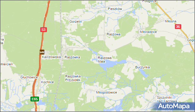 mapa Raszowa Mała, Raszowa Mała na mapie Targeo