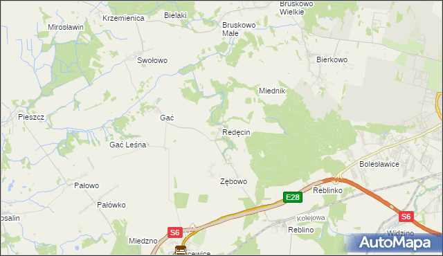 mapa Redęcin, Redęcin na mapie Targeo