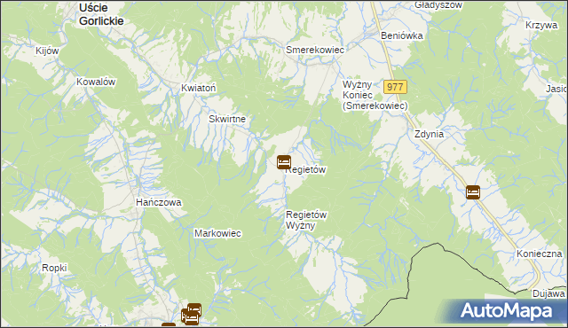 mapa Regietów, Regietów na mapie Targeo