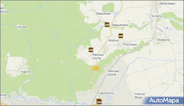 mapa Rekowo Górne, Rekowo Górne na mapie Targeo