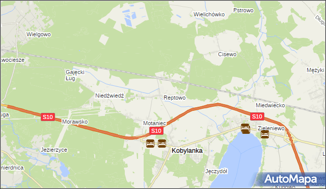 mapa Reptowo gmina Kobylanka, Reptowo gmina Kobylanka na mapie Targeo