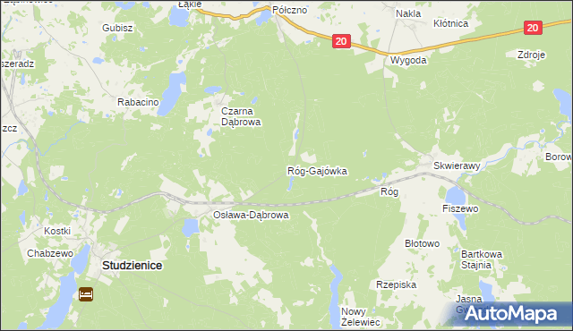 mapa Róg-Gajówka, Róg-Gajówka na mapie Targeo