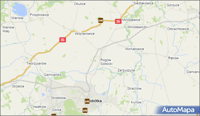 mapa Rogów Sobócki, Rogów Sobócki na mapie Targeo