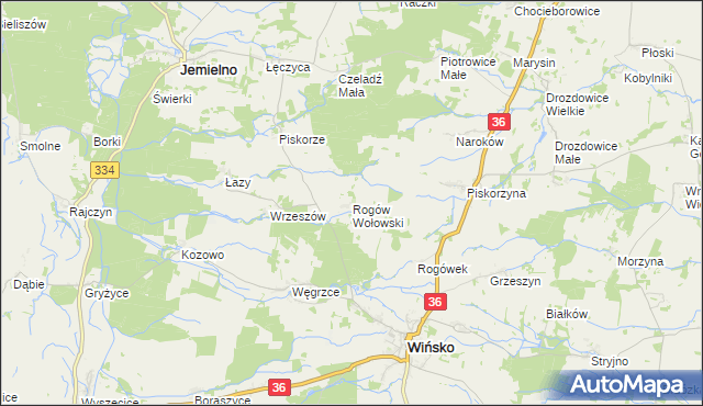 mapa Rogów Wołowski, Rogów Wołowski na mapie Targeo