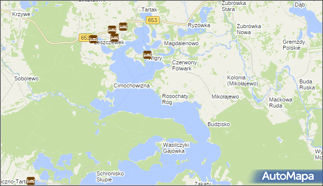 mapa Rosochaty Róg, Rosochaty Róg na mapie Targeo