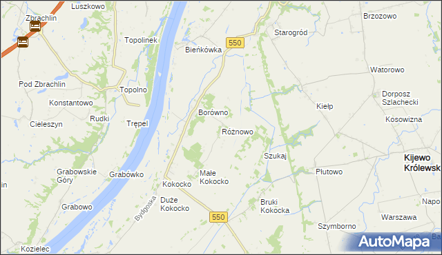 mapa Różnowo gmina Chełmno, Różnowo gmina Chełmno na mapie Targeo